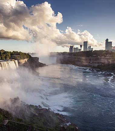 Naigara Falls Canada & from view south from Rainbow Bridge